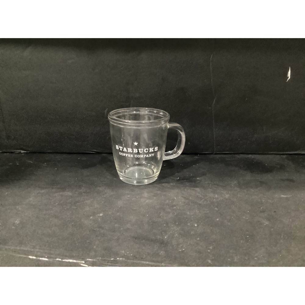 Starbucks Vintage 2001 Starbuck large Coffee Tea Mug Clear Star logo White Print